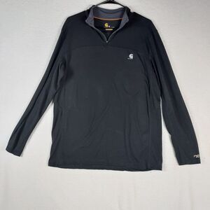 Carhartt Force Men’s Medium Black 1/4 Zip Pullover Shirt Relaxed Fit